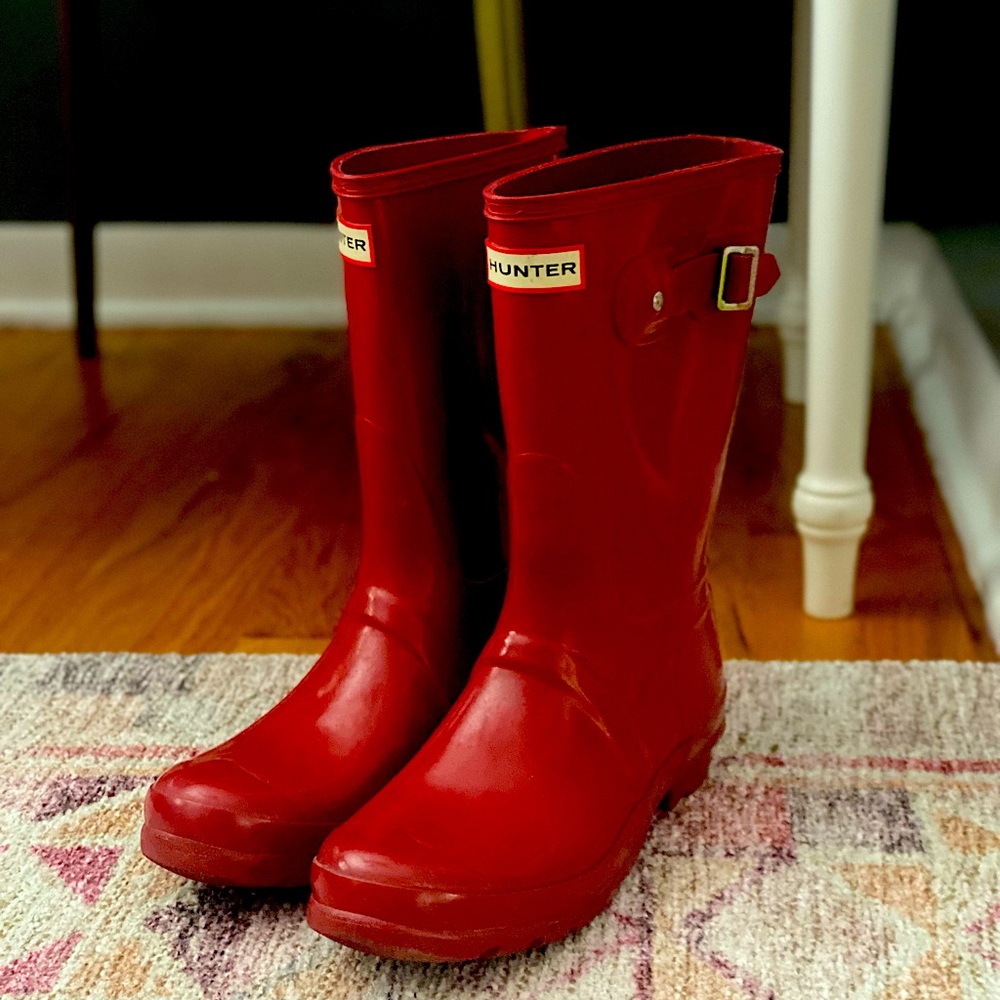 Red Hunter Glossy Rain Boots